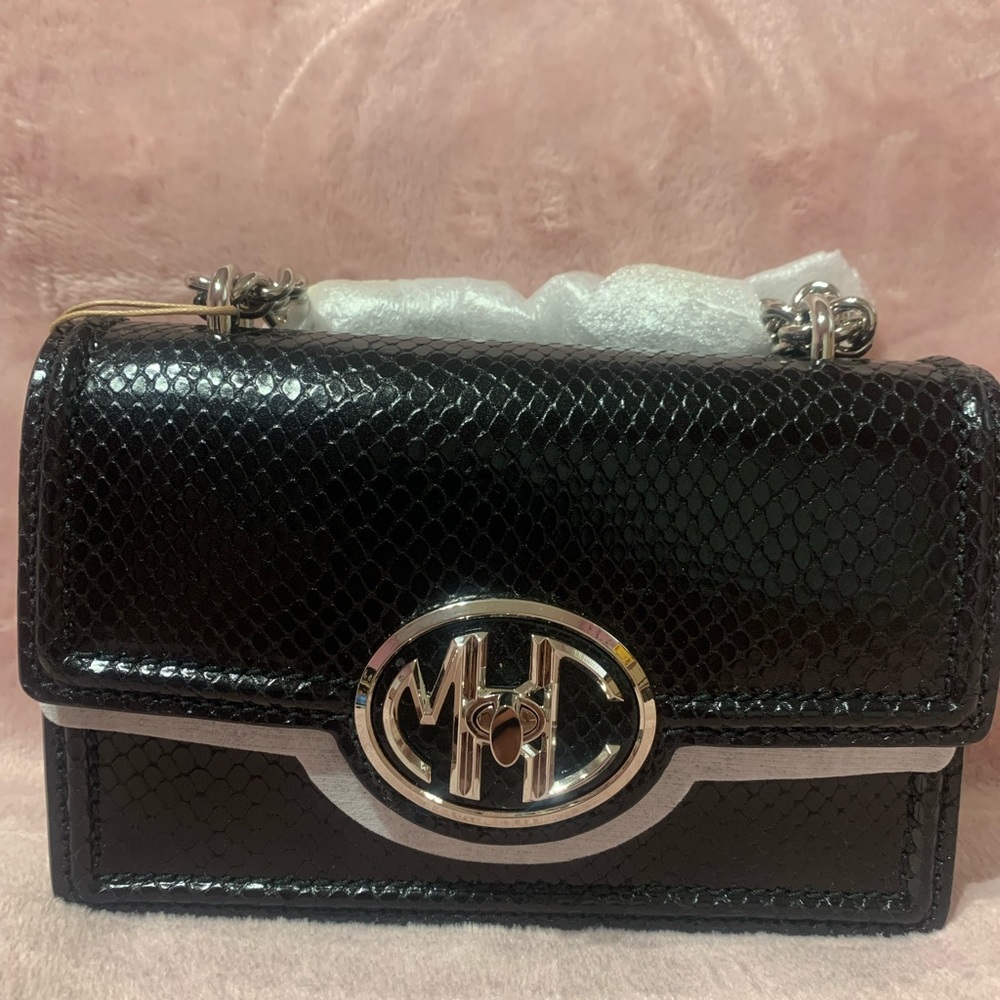 MONOGRAMME MINI PYTHON EMBOSSED LEATHER CHAIN SHOULDER BAG